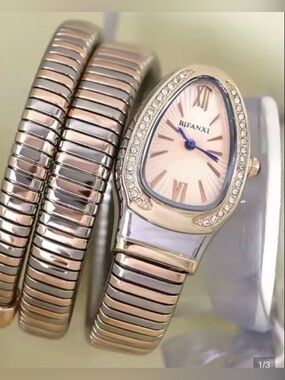Serpentine Rose Gold Women's Light Pink FaceWrap Bracelet Watch